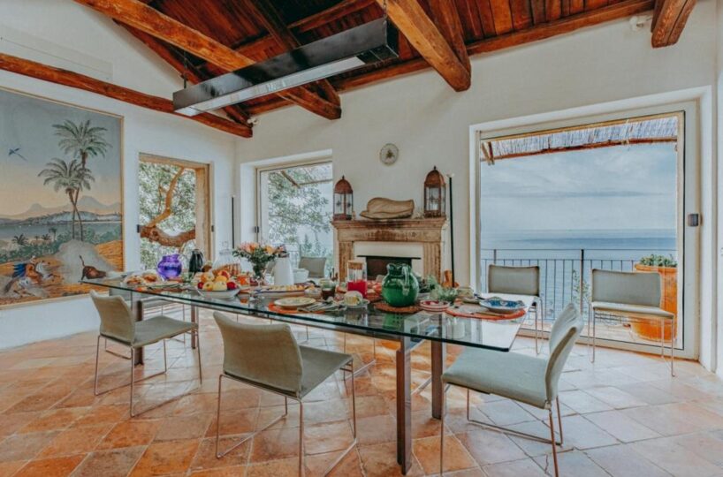 Maiori villa rentals with pool inside dinner 2