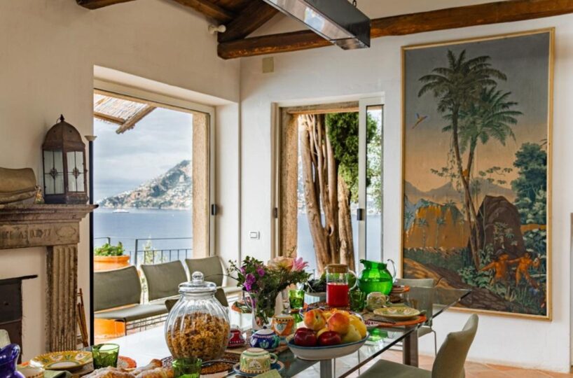 Maiori villa rentals with pool inside dinner