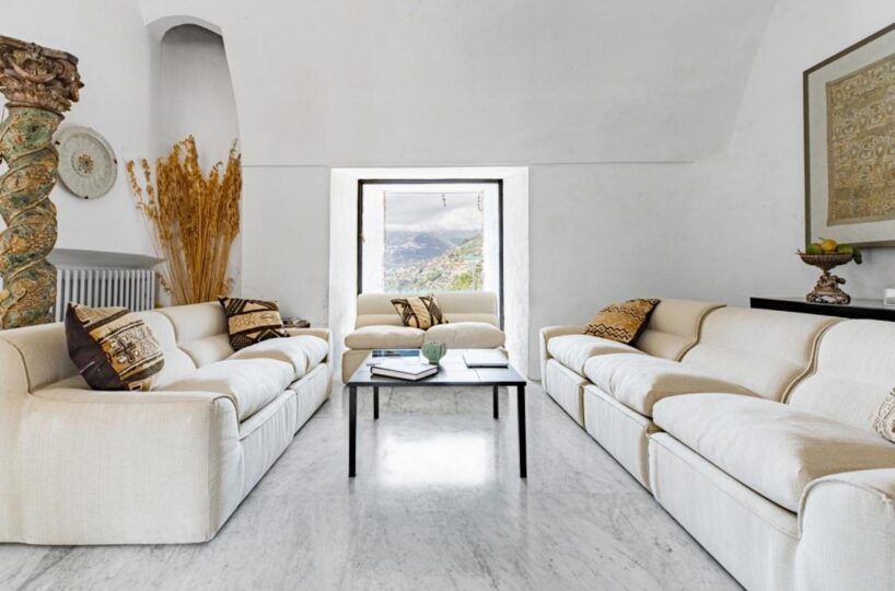 Maiori villa rentals with pool lower living room 2