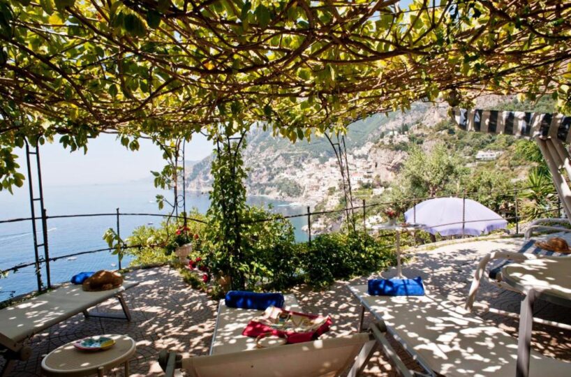 Positano villa with private swimming pool and 6 bedrooms for rent garden relax area