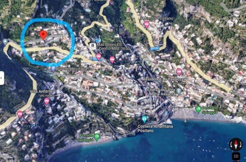 Villa location in Positano
