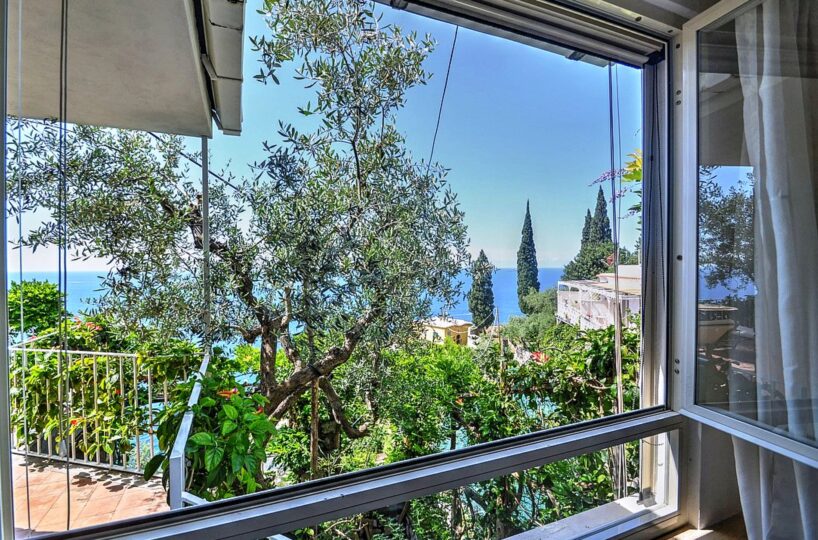 Villa with private beach and pool in Positano view from bedroom 1