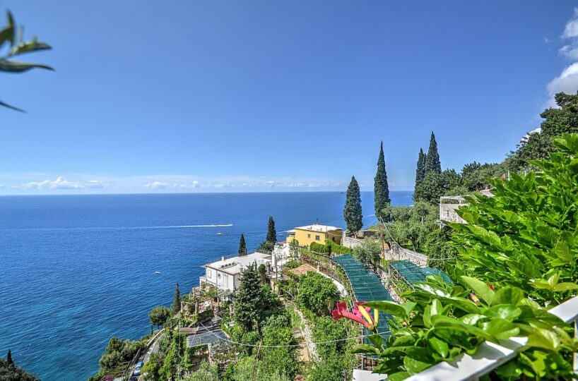 Villa with private beach and pool in Positano view from the villa