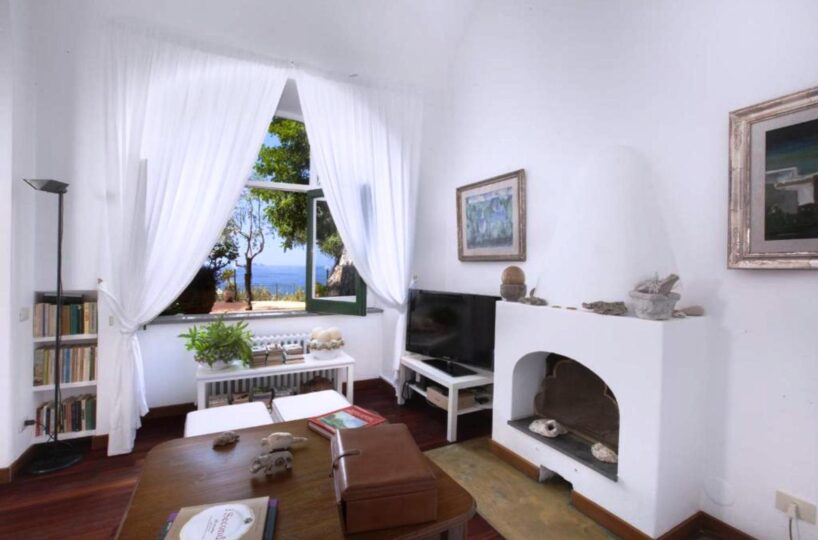 Positano villa with private beach .
